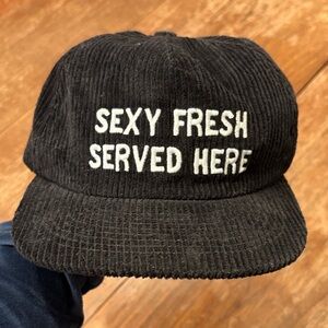 Black Corduroy Hat Sexy Fresh Snap back!